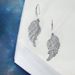 Heavenly Angel Wing Dangle Chandelier Earrings with CZ Pave in Sterling Silver - Image 9