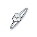 Tiny Blank Heart Shape for Initial Monogram Signet Ring .925 Sterling Silver