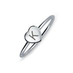 Tiny Blank Heart Shape for Initial Monogram Signet Ring .925 Sterling Silver - Image 9