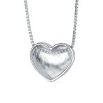 Plain Alphabet Initial Heart Pendant Necklace in Sterling Silver A-AZ Monogram - Image 2