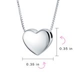 Plain Alphabet Initial Heart Pendant Necklace in Sterling Silver A-AZ Monogram - Image 4