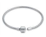 Initial Amulet Snake Bracelet with Infinity Symbol and European Charm Clasp - Image 3