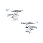 Celestial Star Cartilage Ear Cuffs Wrap Helix Earrings .925 Sterling Silver
