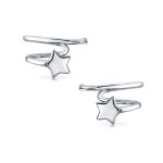 Celestial Star Cartilage Ear Cuffs Wrap Helix Earrings .925 Sterling Silver