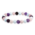 Natural Stone Multi Color Stackable Round 8MM Ball Beads Strand Stretch Bracelet - Image 4