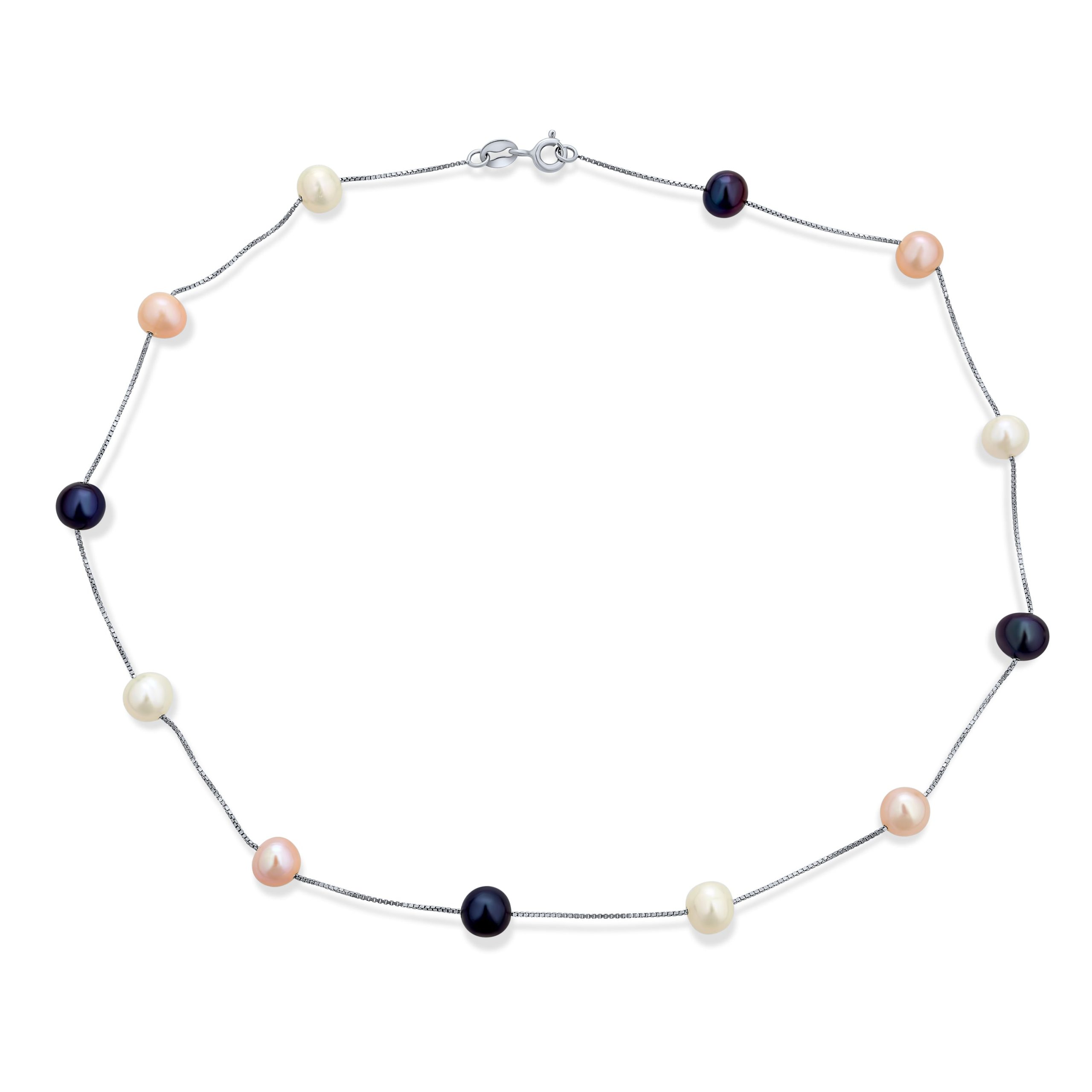 amethyst-cup-necklace-tin_yp-f1255-mn122 Bridal Tin Cup Freshwater Cultured Pearl Chain Station Necklace Sterling Silver - Image 1