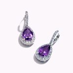 Classic 7CT Aqua Blue Cubic Zirconia CZ Large Teardrop Earrings Hinge Clip Closure - Image 53