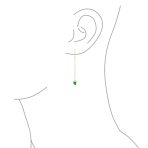Protection Amulet Italian Horn Dangle Gemstone Earrings in Green Jade and Gold - Image 5