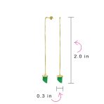 Protection Amulet Italian Horn Dangle Gemstone Earrings in Green Jade and Gold - Image 7