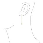 Protection Amulet Italian Horn Dangle Gemstone Earrings in Green Jade and Gold - Image 6