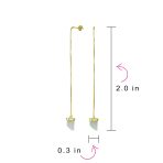 Protection Amulet Italian Horn Dangle Gemstone Earrings in Green Jade and Gold - Image 8