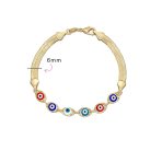 Multicolor Evil Eye Bracelet Amulet Snake Chain Gold - Image 4