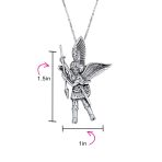 Guardian Angel Patron Saint Michael Pendant Necklace Silver for Military Police - Image 4