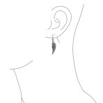 Spiritual Amulet Feathered Heart Angel Wing Dangle Earrings Sterling Silver - Image 2