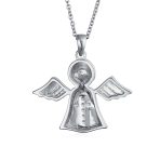 Sterling Silver Angel Cross Pendant Necklace with Bible Photo Locket Keepsake - Image 3