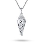 Two Tone CZ Angel Wing Feather Dangle Pendant Necklace Silver Plated - Image 2