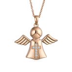 Sterling Silver Angel Cross Pendant Necklace with Bible Photo Locket Keepsake - Image 2
