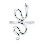 Egyptian Snake Silver Ring Band for Garden Animal Pet Reptile Lovers
