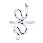 Egyptian Snake Silver Ring Band for Garden Animal Pet Reptile Lovers