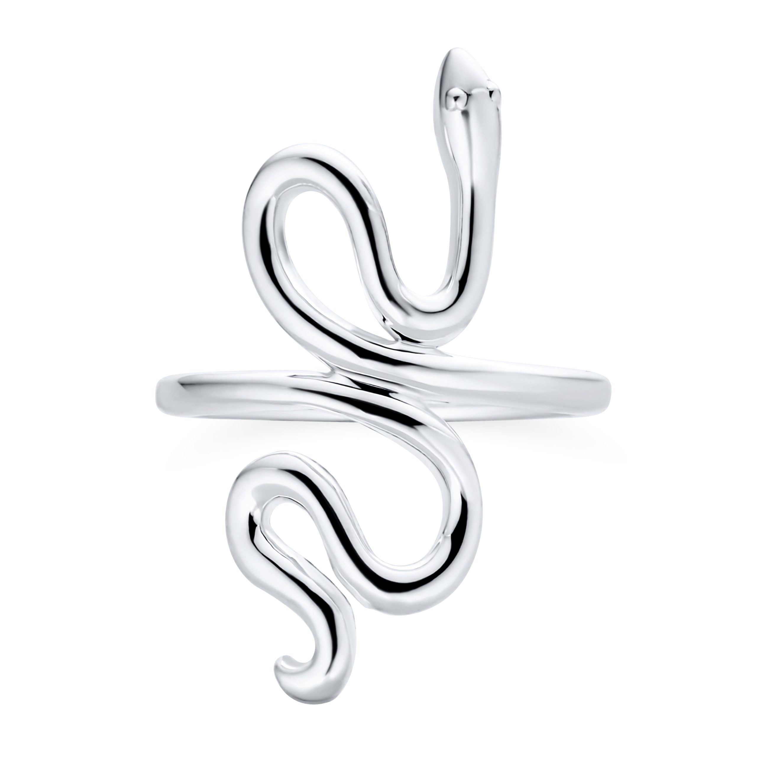 animal-egyptian-wrap-snake-ring-silver-srn-s118758r_01 Egyptian Snake Silver Ring Band for Garden Animal Pet Reptile Lovers - Image 1