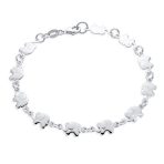 Zoo Animal Multi Charm Lucky Caravan of Elephant Bracelet .925 Sterling Silver 7.5 Inch