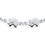 Zoo Animal Multi Charm Lucky Caravan of Elephant Bracelet .925 Sterling Silver 7.5 Inch - Image 2