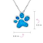 BFF Best Friend Pet Lover Opal Paw Print Pendant Necklace - Image 3