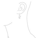 Animal Lover Pet Kitten White Created Opal Cat Dangle Earrings .925 Sterling Silver - Image 3