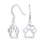Best Friend Pet Lover Dangle Earrings Dog Paw Print Hooks