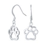 Best Friend Pet Lover Dangle Earrings Dog Paw Print Hooks