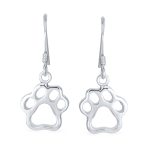 Best Friend Pet Lover Dangle Earrings Dog Paw Print Hooks - Image 2