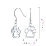 Best Friend Pet Lover Dangle Earrings Dog Paw Print Hooks - Image 4