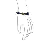 Unisex Jungle Animal Stretch Bracelet with Onyx & Tiger Eye Beads Gold Plated - Image 3
