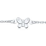 Garden Charm Butterfly Anklet Ankle Bracelet Sterling Silver - Image 2