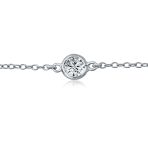 Classic Delicate Cubic Zirconia CZ By The Inch Bracelet .925 Sterling Silver - Image 2