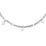 Romantic Hearts Charms Anklet Ankle Bracelet Sterling Silver Adjustable 9, 10 Inch - Image 2