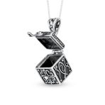 Momenta Holder Locket Box Pendant Necklace Oxidized .925 Sterling Silver - Image 2