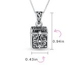 Momenta Holder Locket Box Pendant Necklace Oxidized .925 Sterling Silver - Image 5