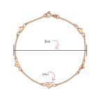 Romantic Delicate Puff Hearts Charm Anklet Ankle Bracelet Rose Gold Vermeil Sterling 9 Inch - Image 6