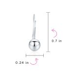 Set of 2 Drop Ball Earrings Silver 6MM 8MM Bead Leverback - Image 4
