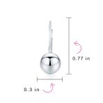 Set of 2 Drop Ball Earrings Silver 6MM 8MM Bead Leverback - Image 5