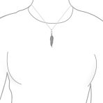 Nature Dangling Leaf Feather Pendant Charm Necklace Sterling Silver 18 Inch - Image 4