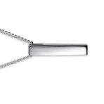 Minimalist Vertical Bar Necklace Pendant Solid .925 Sterling Silver - Image 4