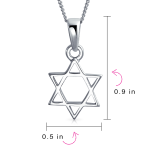 Classic Judaica Star of David Pendant Necklace in Sterling Silver for Teens - Image 3