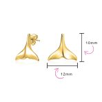 Nautical Mermaid Fin Whale Tail Stud Earrings Sterling Silver Rose Gold Vermeil - Image 7