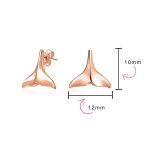 Set of 2 Mermaid Fin & Shark Tooth Stud Earrings Rose Gold Sterling Silver - Image 4