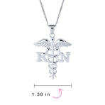 Angel Wings Stethoscope RN Nurse Caduceus Pendant Necklace - Image 4