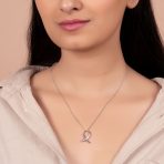 Strength & Hope Pink Ribbon CZ Pendant Necklace Sterling Silver Cancer Survivor - Image 3