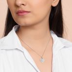 Live Love Laugh Heart Shape Pendant Necklace with Flower Charm Sterling Silver - Image 3