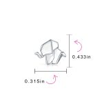 3D Origami Elephant Stud Earrings Sterling Silver Design - Image 4